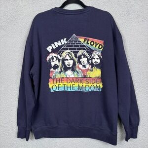 Pink Floyd Sweatshirt Mens L Navy 50th Anniversary Dark Side of the Moon Band